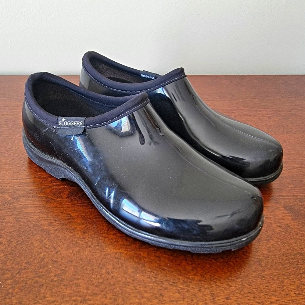 Sloggers Women's Black Slip-On Garden Shoes Clogs, Traditional Style US 7 Rain